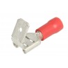 Konektor z wsuwką czerwony izolowany 6,3x0,8 mm